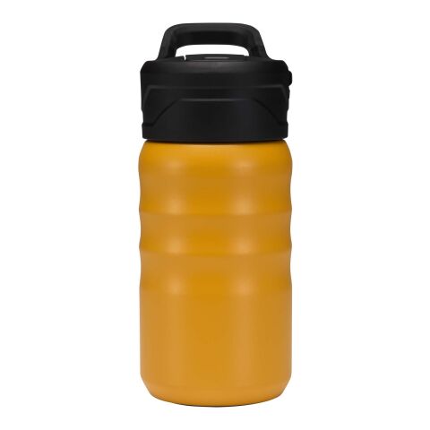 Botella deportiva Knox de 350 ml de acero inoxidable de doble pared reciclado RCS con pajita abatible Amarillo