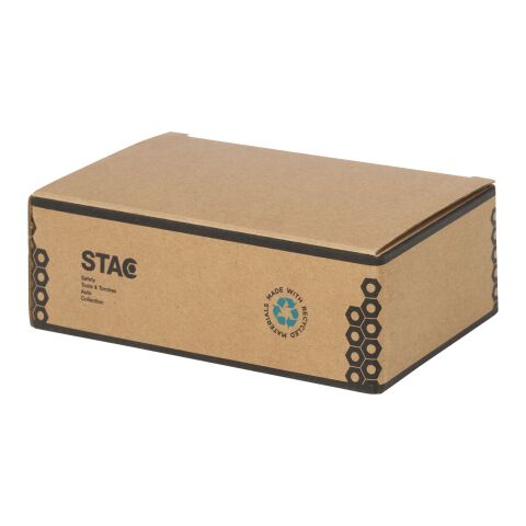 Set de destornilladores de plástico reciclado 8 en 1 RCS con linterna "Octo" Negro intenso