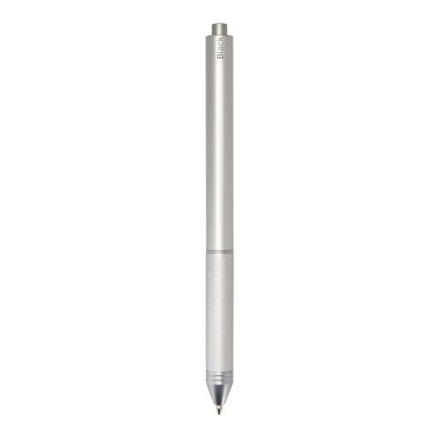 Bolígrafo 4 en 1 de material reciclado RCS de acero inoxidable "Tine" Plata