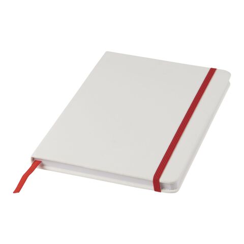 Libreta blanca con cinta de color A5 "Spectrum" Estándar | Blanco-Rojo | sin montaje de publicidad | no disponible | no disponible | no disponible