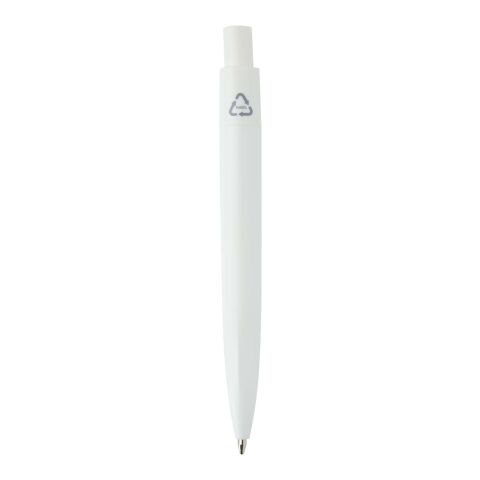 Mini bolígrafo Ramin de plástico reciclado (tinta azul) blanco