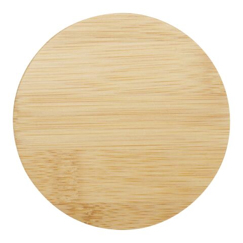 Taza de vidrio de 350 ml con tapa de bambú &quot;Leona&quot; Estándar | Blanco | sin montaje de publicidad | no disponible | no disponible