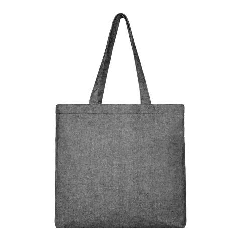 Bolsa Tote de algodón reciclado de 210 g/m² con refuerzos "Pheebs" Estándar | Negro | sin montaje de publicidad | no disponible | no disponible | no disponible