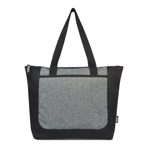 Bolsa Tote reciclada GRS en dos tonos con cremallera de 15 L &quot;Reclaim&quot; Estándar | Negro intenso-Gris Mezcla | sin montaje de publicidad | no disponible | no disponible | no disponible