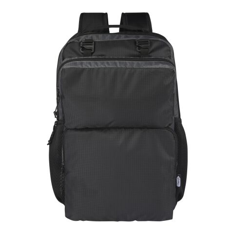 Mochila para portátil de 15&quot; reciclada GRS en dos tonos de 14 L &quot;Trailhead&quot; Estándar | Negro intenso-Gris | sin montaje de publicidad | no disponible | no disponible | no disponible