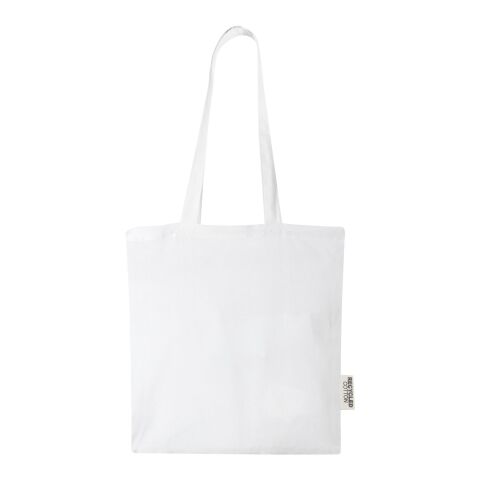 Bolsa Tote de algodón reciclado de 140 g/m2 de 7 L &quot;Madras&quot; Estándar | Blanco | sin montaje de publicidad | no disponible | no disponible | no disponible