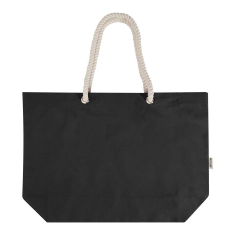 Bolsa Tote de playa de material reciclado GRS de 270 g/m² "Florida" Negro intenso-Negro intenso