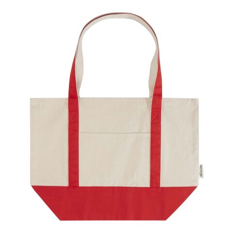 Bolsa Tote de algodón reciclado GRS de 320 g/m² &quot;Sam&quot; Estándar | Rojo-Natural | sin montaje de publicidad | no disponible | no disponible | no disponible