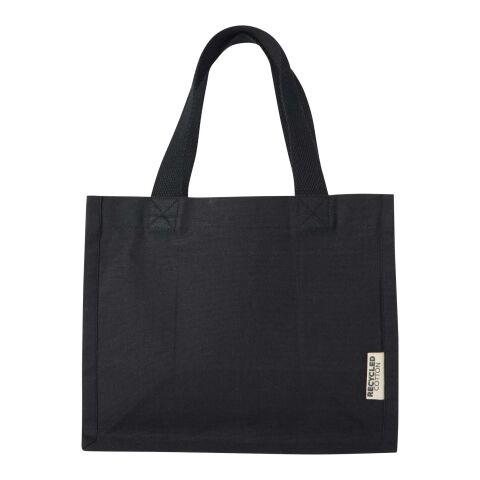 Bolsa Tote con fuelle mini de algodón reciclado GRS de 220&nbsp;g/m² de 9&nbsp;l "Odessa" Estándar | Negro intenso | sin montaje de publicidad | no disponible | no disponible | no disponible