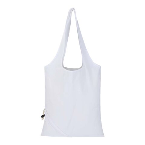 Bolsa de tela de algodón reciclada GRS «Madras Blend», 140 g/m², plegable, 7 l blanco