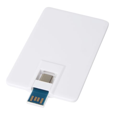 Memoria USB de 32 GB de tipo C y USB A 3.0 &quot;Duo slim&quot; Estándar | Blanco | sin montaje de publicidad | no disponible | no disponible