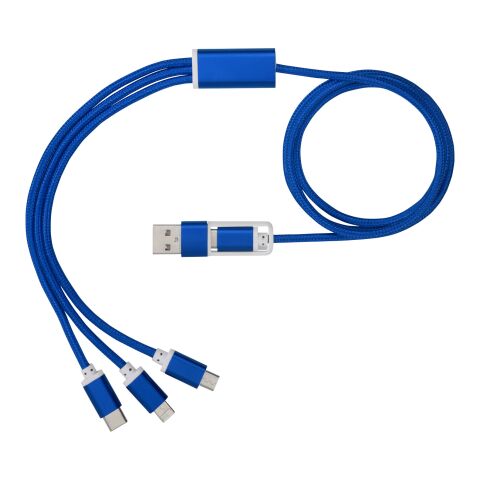 Cable de carga 3 en 1 con entrada doble "Versatile" Azul real