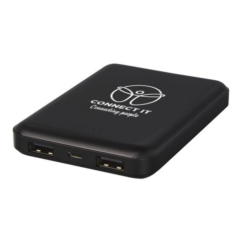 Batería externa retroiluminada ultradelgada de 5000 mAh &quot;Gleam&quot; Estándar | Negro | sin montaje de publicidad | no disponible | no disponible