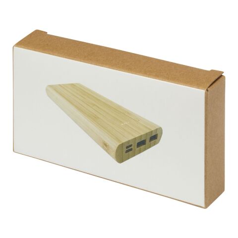 Batería externa de 10,000 mAh de bambú &quot;Tulda&quot; Estándar | Natural | sin montaje de publicidad | no disponible | no disponible