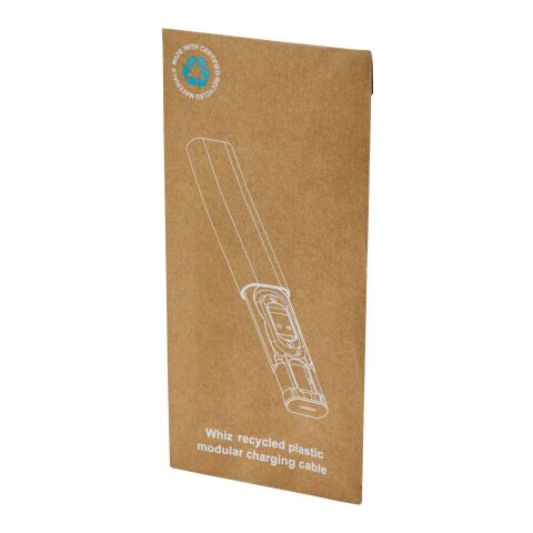 Cable de carga modular de plástico reciclado &quot;Whiz&quot; Estándar | Blanco | sin montaje de publicidad | no disponible | no disponible