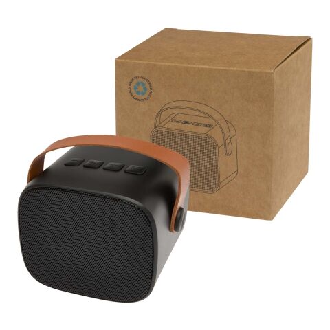 Altavoz inalámbrico de 3 W de plástico reciclado &quot;Diya&quot; Estándar | Negro intenso | Tampografía 1 color | top | 40 mm x 15 mm