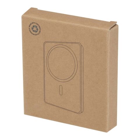 Batería externa inalámbrica magnética de 5000 mAh y 15 W con PD de 20 W fabricada con plástico reciclado &quot;Acrab&quot; Estándar | Negro intenso | sin montaje de publicidad | no disponible | no disponible