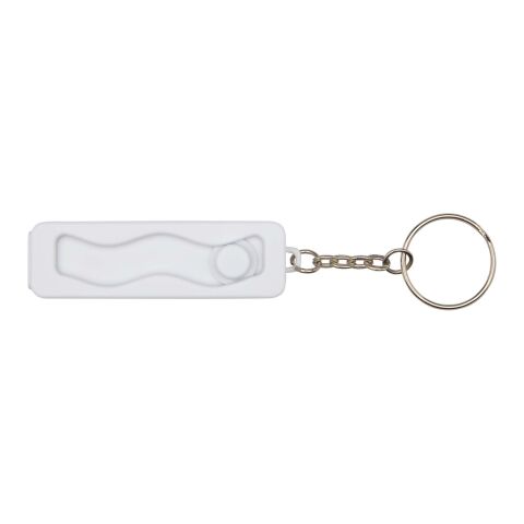 Soporte para teléfono con juguete de plástico reciclado "Aggia" Blanco | sin montaje de publicidad | no disponible | no disponible