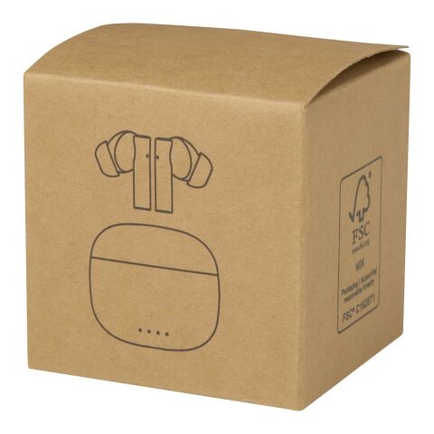 Auriculares True Wireless Bluetooth® de plástico reciclado con almohadillas de silicona "Alterf" Estándar | Blanco | sin montaje de publicidad | no disponible | no disponible