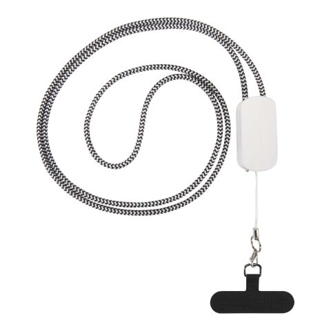 Lanyard de plástico reciclado para smartphone con cable integrado 5 en 1 de 27&nbsp;W "Anser" Estándar | Blanco | sin montaje de publicidad | no disponible | no disponible