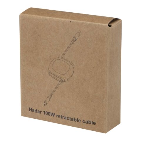 Cable retráctil Alphard de 100 W para CarPlay, de plástico reciclado, con carga PD Plata