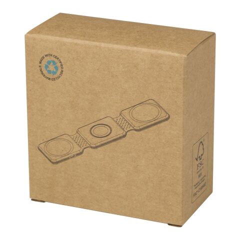 Cargador inalámbrico plegable 3 en 1 de 15&nbsp;W de plástico reciclado "Armus" Estándar | Blanco | sin montaje de publicidad | no disponible | no disponible