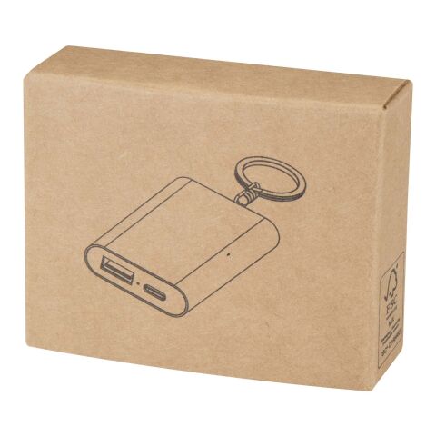 Batería externa de aluminio reciclado de 2000&nbsp;mAh con llavero "Arcturus" Estándar | Plateado | sin montaje de publicidad | no disponible | no disponible