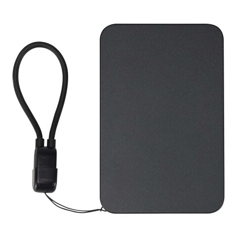 Batería externa magnética SMART de 5000 mAh fabricada con plástico reciclado y con cordón Negro