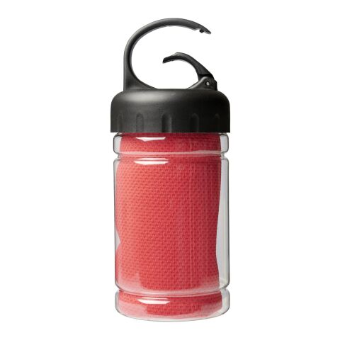Toalla refrescante "Remy" en recipiente de PET Estándar | Rojo | sin montaje de publicidad | no disponible | no disponible | no disponible