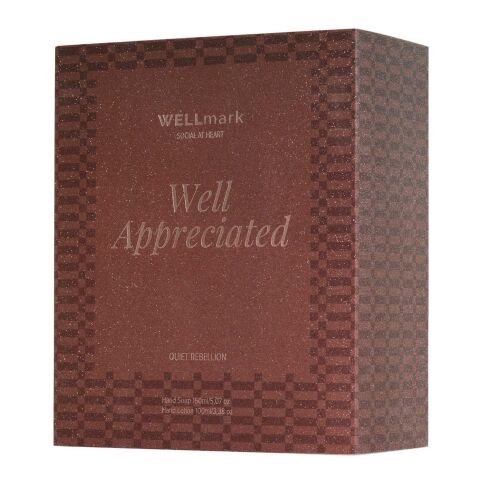 Set de regalo para el cuidado de las manos Quiet Rebellion de Wellmark Granate