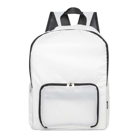 Mochila plegable de RPET de 15 litros "EcoFold" Estándar | Blanco | sin montaje de publicidad | no disponible | no disponible | no disponible