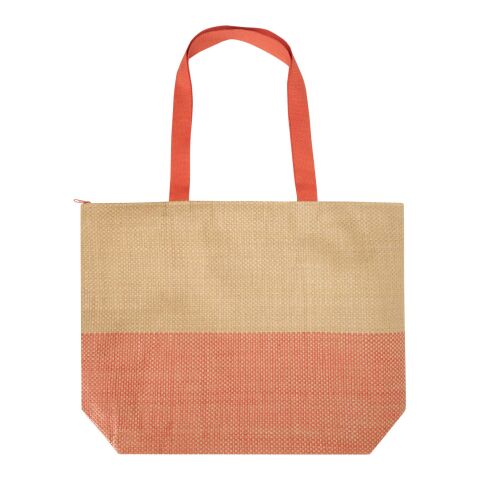 Bolso tote grande de papel de paja Rhythm con cremallera, 21 l Brick