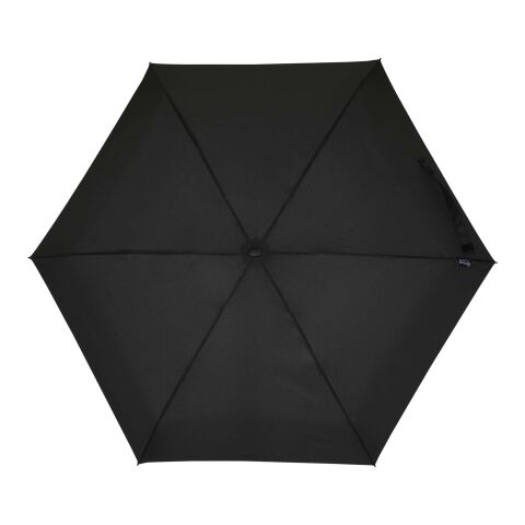 Paraguas plegable y compacto Jill de 19 pulgadas, con 5 secciones y fabricado en RPET Negro