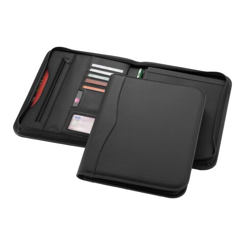 Portafolios A4 con cremallera Ebony Estándar | negro | sin montaje de publicidad | no disponible | no disponible