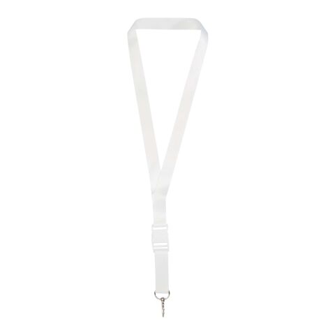 Lanyard de PET reciclado "Bucks" blanco-blanco | 15mm | Sublimación | por todas partes, al frente | 15 mm x 900 mm