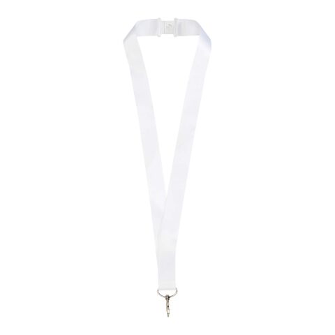 Lanyard de PET reciclado "Addie" blanco-blanco | 15mm | Sublimación | all over, back | 15 mm x 900 mm