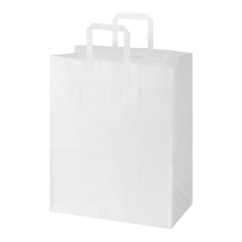 Bolsa de papel de 80-90&nbsp;g/m2 con asas planas - 32 x 17 x 39&nbsp;cm "Kraft" Blanco | sin montaje de publicidad | no disponible | no disponible