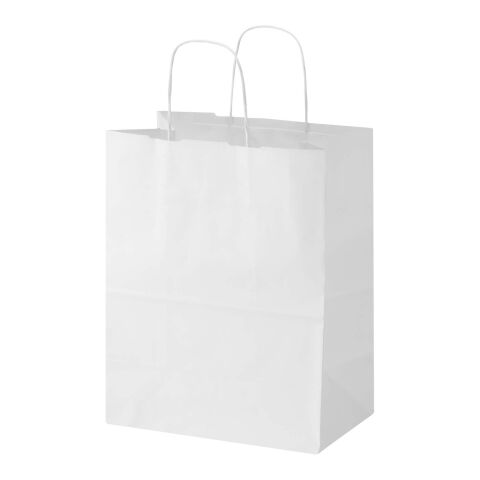 Bolsa de papel de 80-90&nbsp;g/m2 con asas retorcidas - 25 x 15 x 32&nbsp;cm "Kraft" Blanco | sin montaje de publicidad | no disponible | no disponible