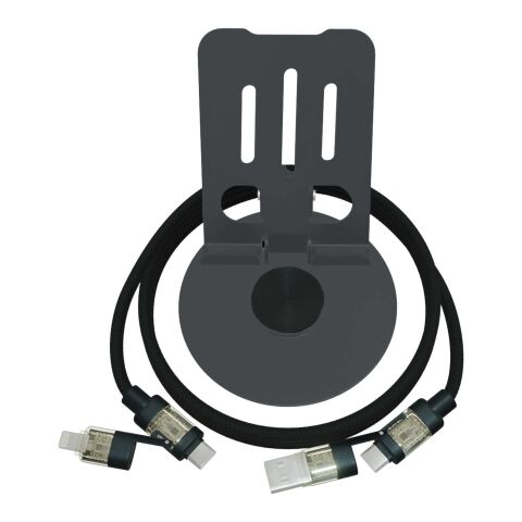 Soporte para teléfono 360° con cable de carga 4 en 1 de 240&nbsp;W "SCX.design O34" Metal de arma | sin montaje de publicidad | no disponible | no disponible