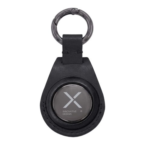 Etiqueta inteligente redonda con llavero "SCX.design A12" Negro intenso