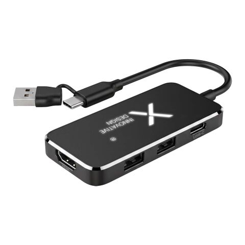 SCX.design H22, multipuertos USB 7 en 1 Negro intenso
