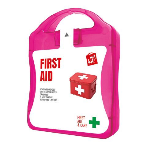 MyKit Primeros Auxilios Magenta transparente | Etiqueta Digital 1 color | frontal | 90 mm x 127 mm