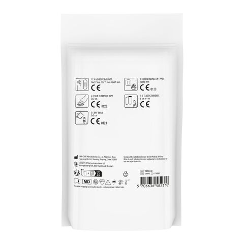 MyKit Primeros Auxilios en bolsa de papel blanco | Impresión Digital | frontal | 100 mm x 120 mm