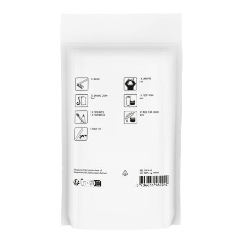 &quot;MyKit&quot; Kit de hotel en funda de papel blanco | sin montaje de publicidad | no disponible | no disponible