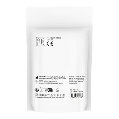 MiniKit Apósitos adhesivos en bolsa de papel blanco | Impresión Digital | frontal | 80 mm x 86 mm