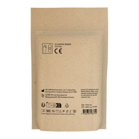 MiniKit Apósitos adhesivos en bolsa de papel Marrón Kraft | no disponible | Impresión Digital | frente | 80 mm x 67 mm