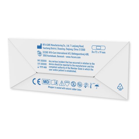 3 tiritas personalizables con sobre de papel kraft impreso a todo color blanco | sin montaje de publicidad | no disponible | no disponible