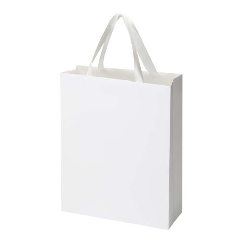 Bolsa de papel Smartfold de 230 g/m² con asas de cinta y laminado brillante - 31 x 12 x 39 cm blanco
