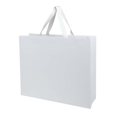 Bolsa de papel Smartfold de 230 g/m² con asas de cinta y laminado mate - 42 x 12 x 35 cm blanco