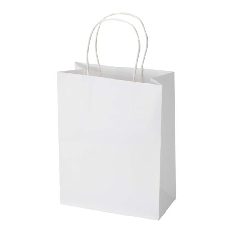 Bolsa de papel Kraft de 120 g/m² con asas trenzadas - 18 x 9 x 23 cm blanco